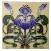 Azulejo Tile art nouveau style decorative fireplac
