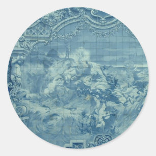 Azulejo tile classic round sticker