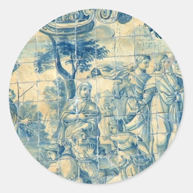 Azulejo tile classic round sticker (Front)