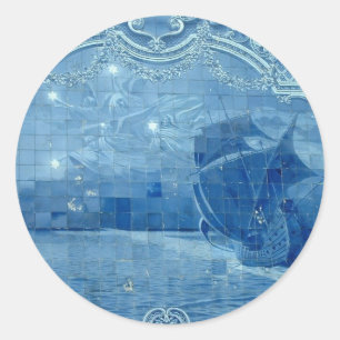 Azulejo tile classic round sticker