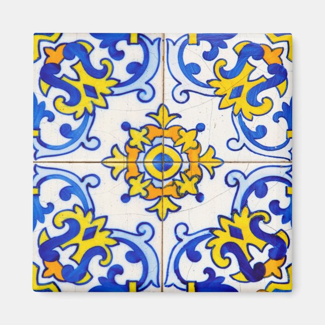 Azulejo Wall Mural Tile Kitchen Magnet (Front)