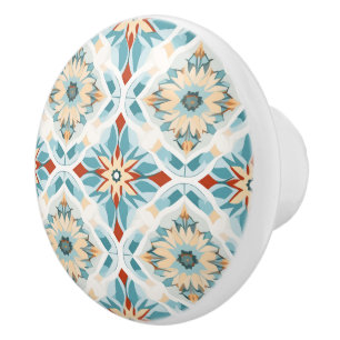 💙💛 Azulejos Algarve Star Ceramic Knob