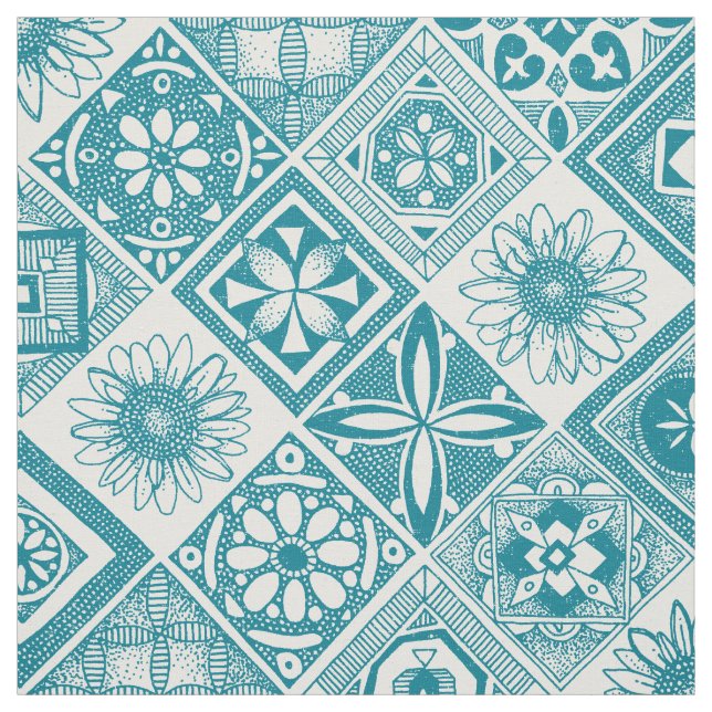 azulejos blue fabric (Swatch)