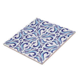 Azulejos Blue Floral Pattern Tile