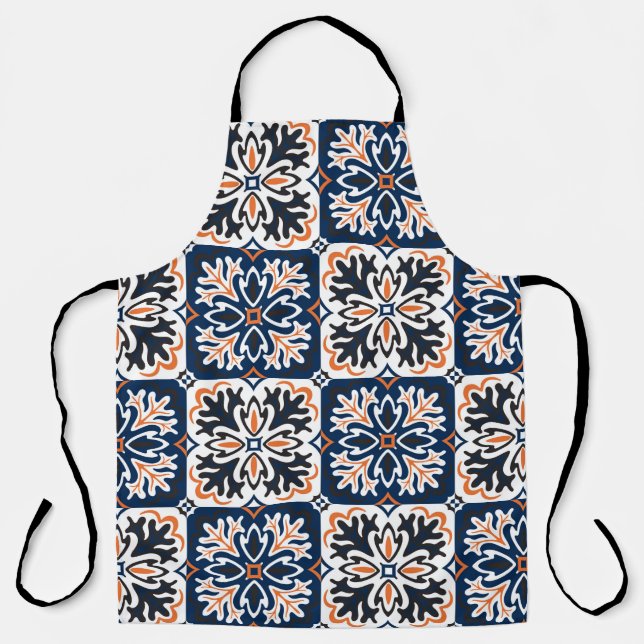 Azulejos ceramic tile design. Talavera tracery mot Apron (Front)