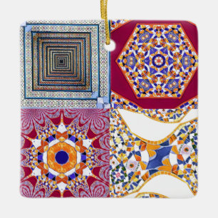 Azulejos Geometric Tiles with a CG twist Ceramic Ornament