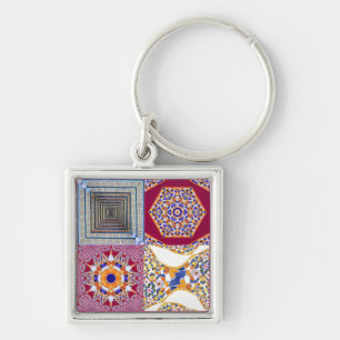 Azulejos Geometric Tiles with a CG twist Key Ring