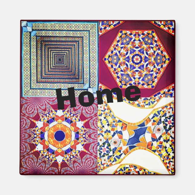 Azulejos Geometric Tiles with a CG twist Magnet (Front)
