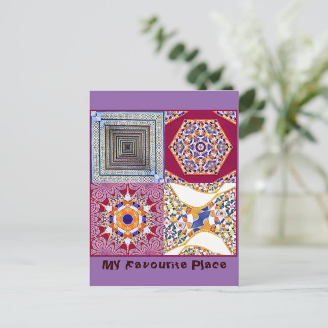 Azulejos Geometric Tiles with a CG twist Postcard (Standing Front)