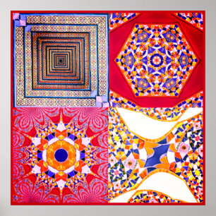 Azulejos Geometric Tiles with a CG twist Poster