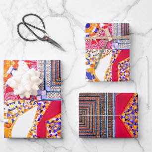 Azulejos Geometric Tiles with a CG twist Wrapping Paper Sheet