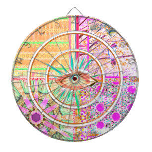 Azulejos Geometric Tiles with Bird of Peace Dartboard