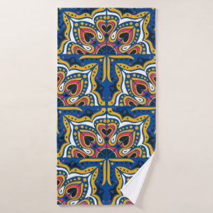 Azulejos portugal seamless pattern bath towel