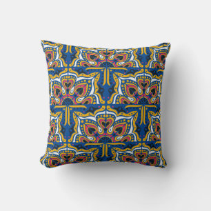 Azulejos portugal seamless pattern cushion
