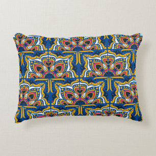 Azulejos portugal seamless pattern decorative cushion