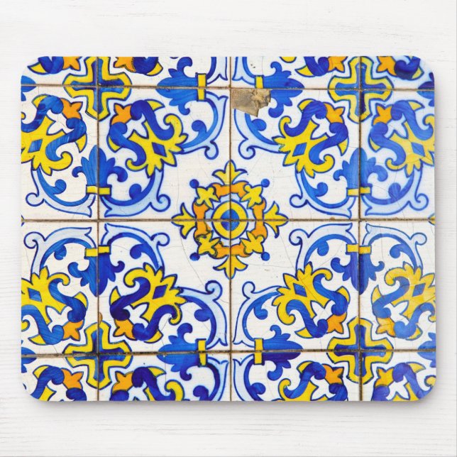 Azulejos Portuguese Ceramic Tiles Mouse Mat (Front)