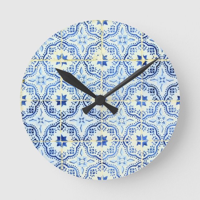 Azulejos, Portuguese Tiles Round Clock (Front)