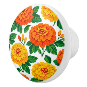💙💛 Azulejos  Seville Bloom Ceramic Knob
