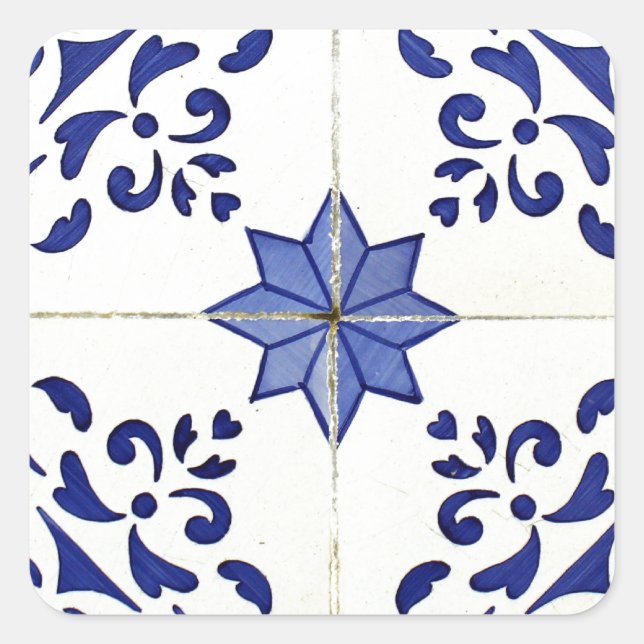 azulejos square sticker (Front)