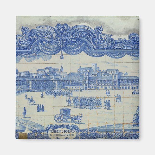 Azulejos tiles depicting the Praca do Comercio Magnet (Front)