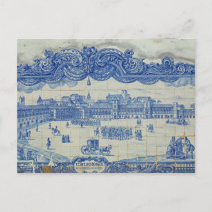 Azulejos tiles depicting the Praca do Comercio Postcard
