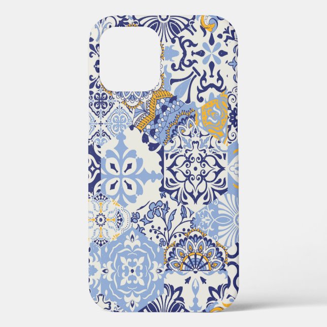 Azulejos tiles patchwork. Seamless colourful patch Case-Mate iPhone Case (Back)