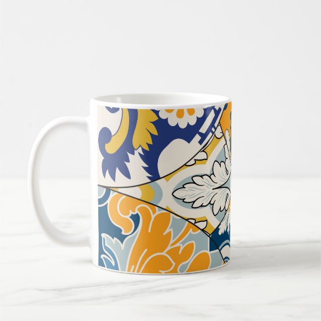 Azulejos Tiles Patchwork Vintage Wallpaper Coffee Mug (Left)