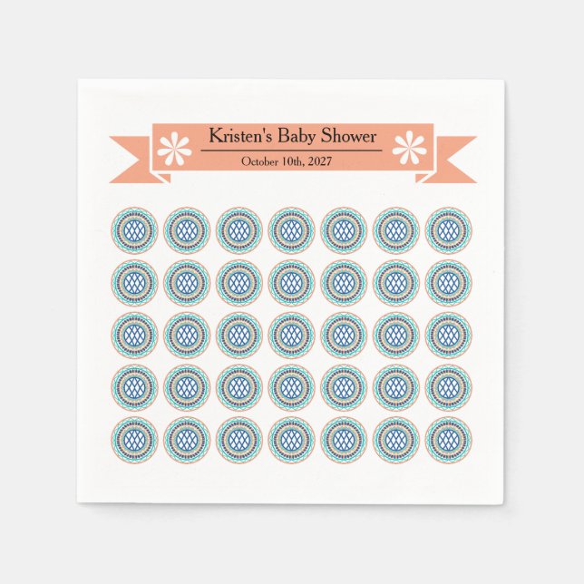 Azura Crest Baby Shower Paper Napkins with Designs (Front)