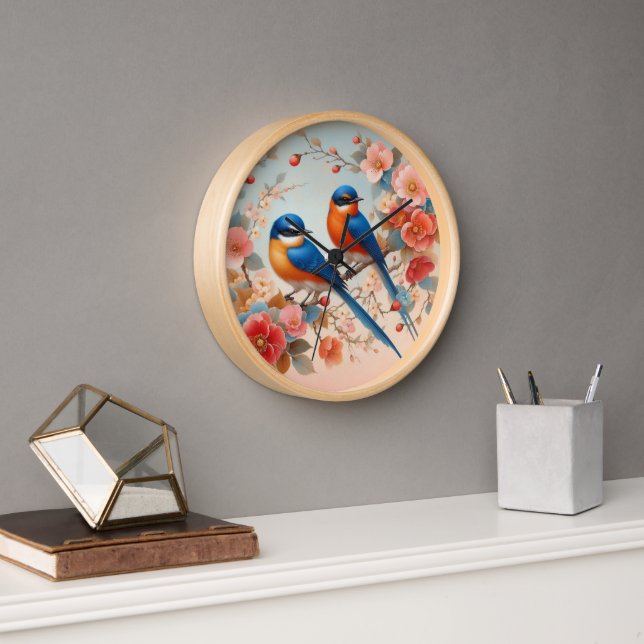Azure & Amber: A Serene Symphony Clock (Office)