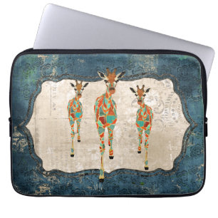 Azure & Amber Giraffes Computer Sleeve