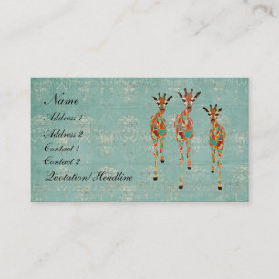 Azure & Amber Giraffes II Business Card/Tags Card
