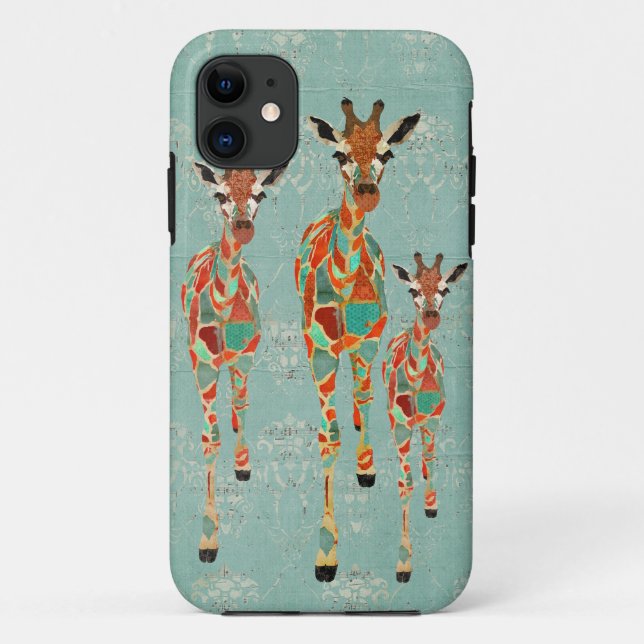 Azure & Amber Giraffes iPhone Case (Back)