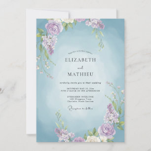 Azure Amethyst Vine Wedding Invitation