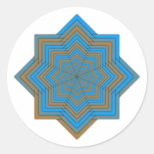 Azure and Ember Star Classic Round Sticker