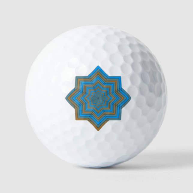 Azure and Ember Star Golf Balls (Front)