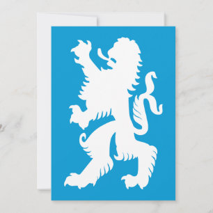 Azure and White Bavarian Lion Invitation