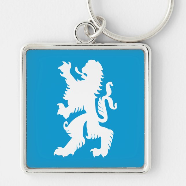 Azure and White Bavarian Lion Key Ring (Front)