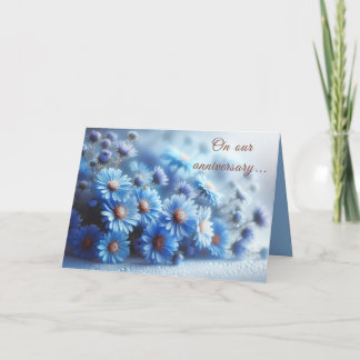 Azure Aster Flowers Collection - Anniversary Card