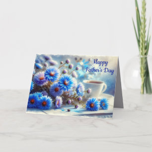 Azure Aster Flowers Collection - Father's Day (2) Holiday Card