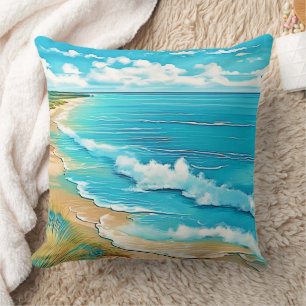 Azure Beach Calm Design Cushion