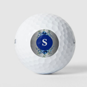 Azure Bloom: A Floral Symphony on the Green Golf Balls
