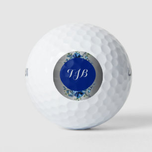 Azure Bloom: A Floral Symphony on the Green Golf Balls