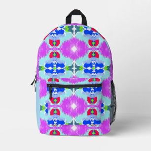 Azure Bloom Kaleidoscope Printed Backpack