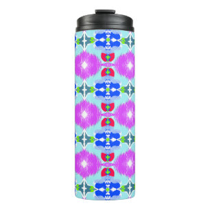 Azure Bloom Kaleidoscope Thermal Tumbler