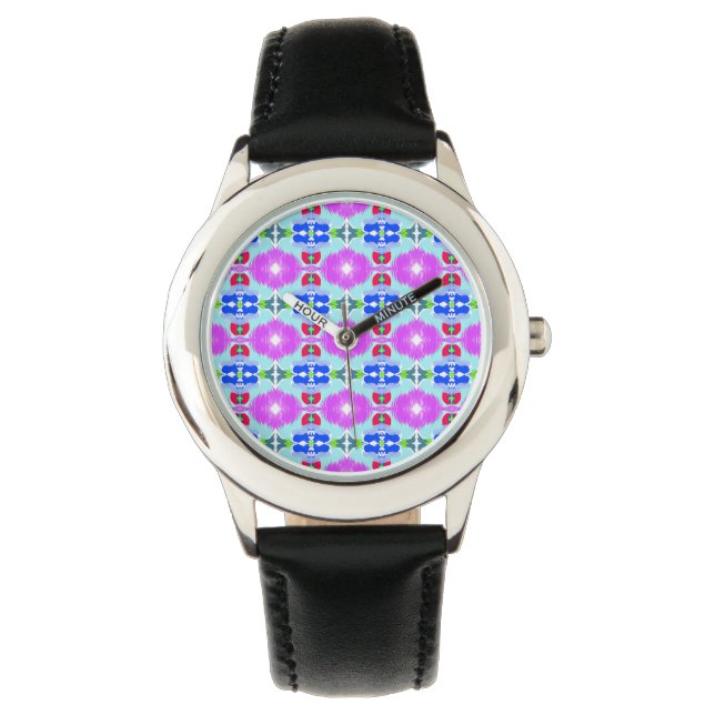 Azure Bloom Kaleidoscope Watch (Front)
