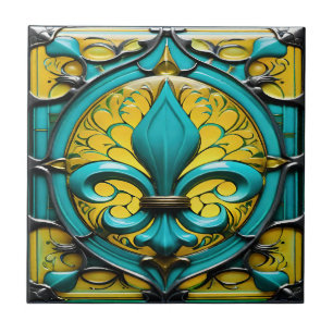 Azure Blossom Ceramic Tile