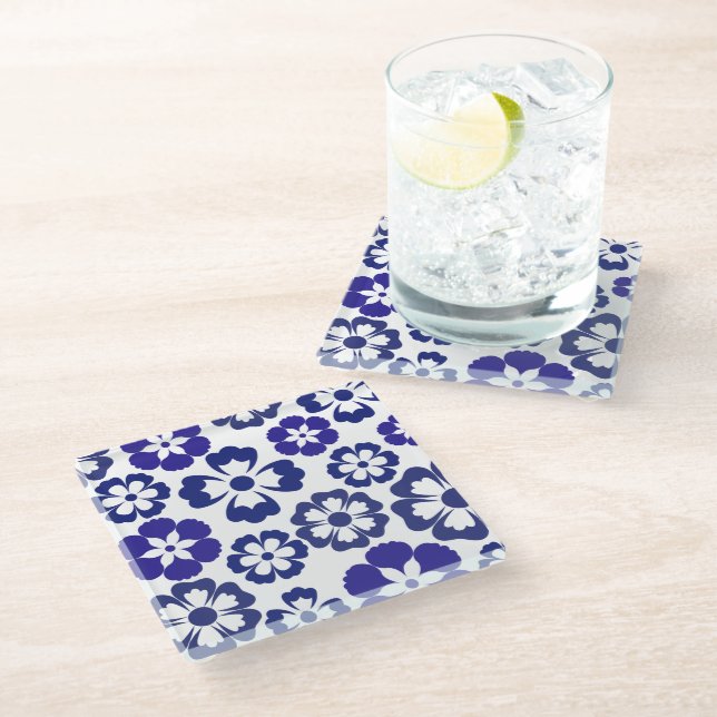 Azure Blossoms Harmony Coaster (Angled)
