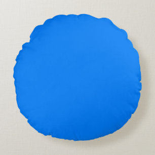 🌈Azure Blue (#007FFF) Solid Blue Colour Shades  Round Cushion