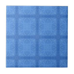 Azure blue beautiful geometric design decorative tile