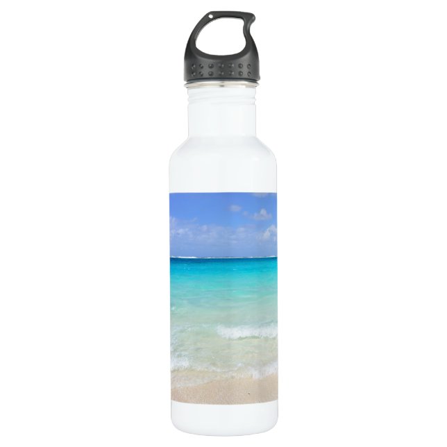 Azure Blue Caribbean Tropical Beach 710 Ml Water Bottle (Front)